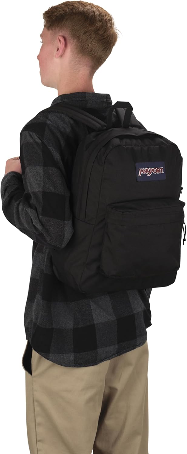JanSport SuperBreak One Backpacks - Durable, Lightweight Bookbag with 1 Main Compartment, Front Utility Pocket with Built-in Organizer - Premium Backpack, Black - Image 7